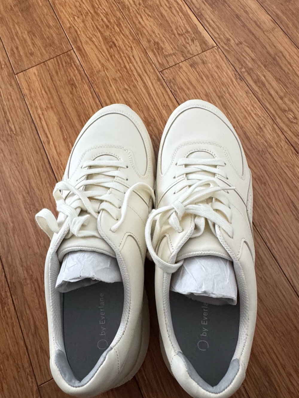 Everlane Men's Off-White Lace-Up Sneakers